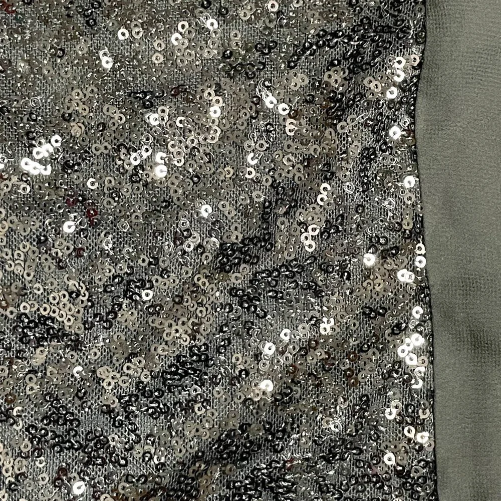 Bob Mackie sequins and chiffon black top - size large - Picture 7 of 10